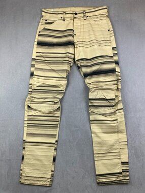 G Star Raw Mens Pants 30 Yellow Striped Color Jeans 5622 3D Tapered COJ 30x32